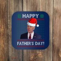Happy Father's Day Funny Joe Biden Christmas Coaster thumb 0