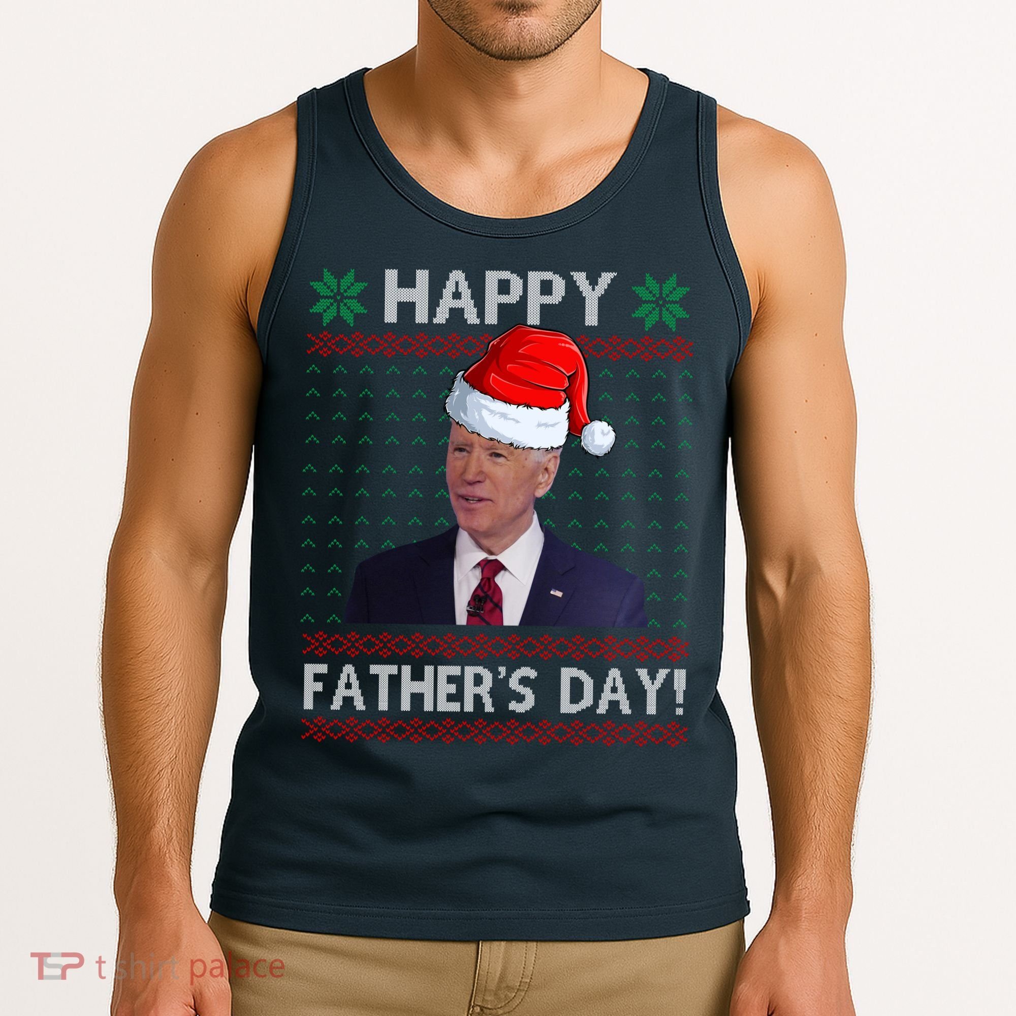 Happy Father's Day Funny Joe Biden Christmas Tank Top