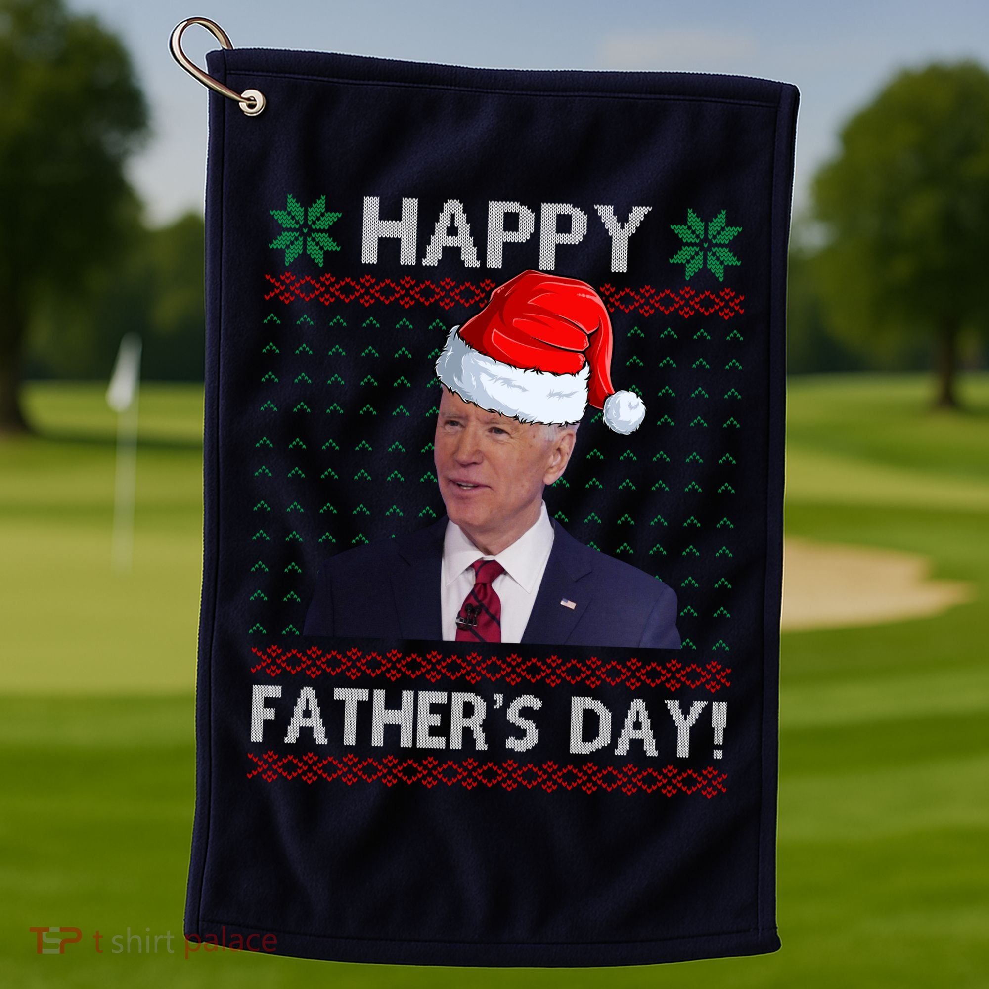 Happy Father's Day Funny Joe Biden Christmas Golf Towel