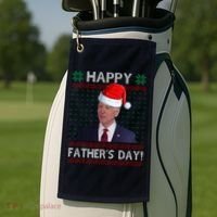 Happy Father's Day Funny Joe Biden Christmas Golf Towel thumb 2