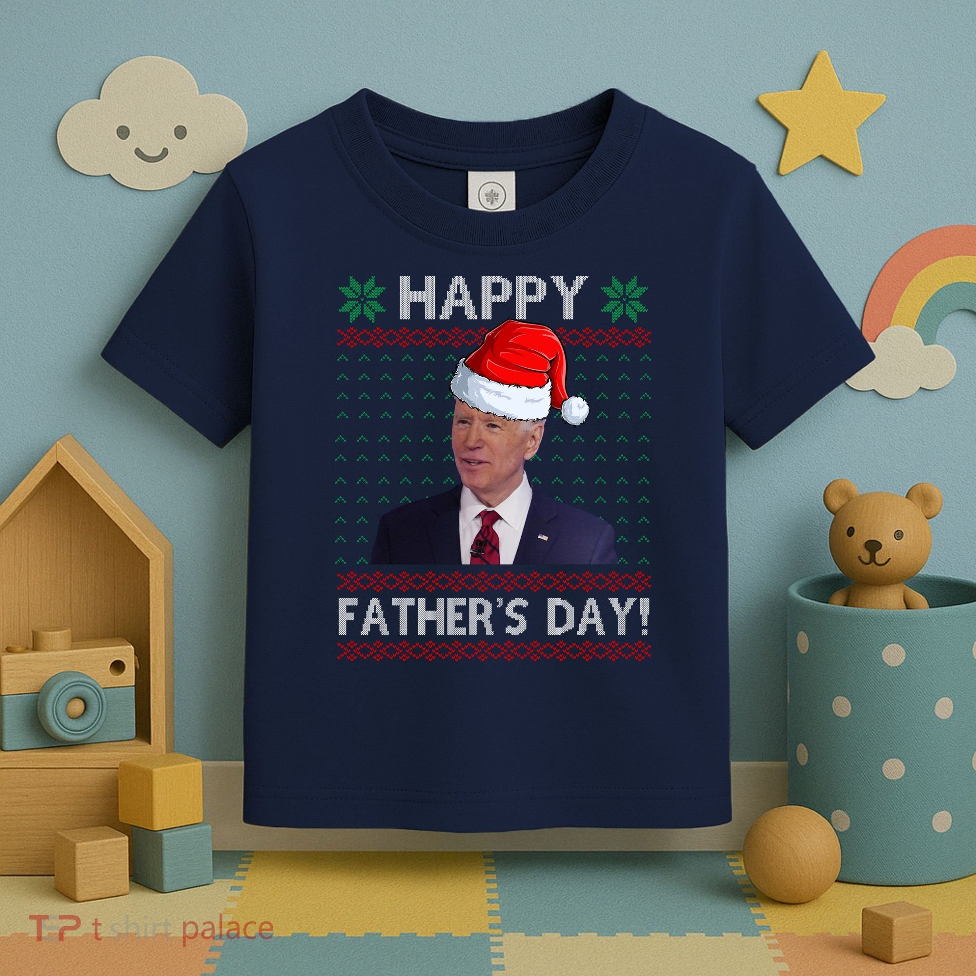 Happy Father's Day Funny Joe Biden Christmas Toddler T-Shirt