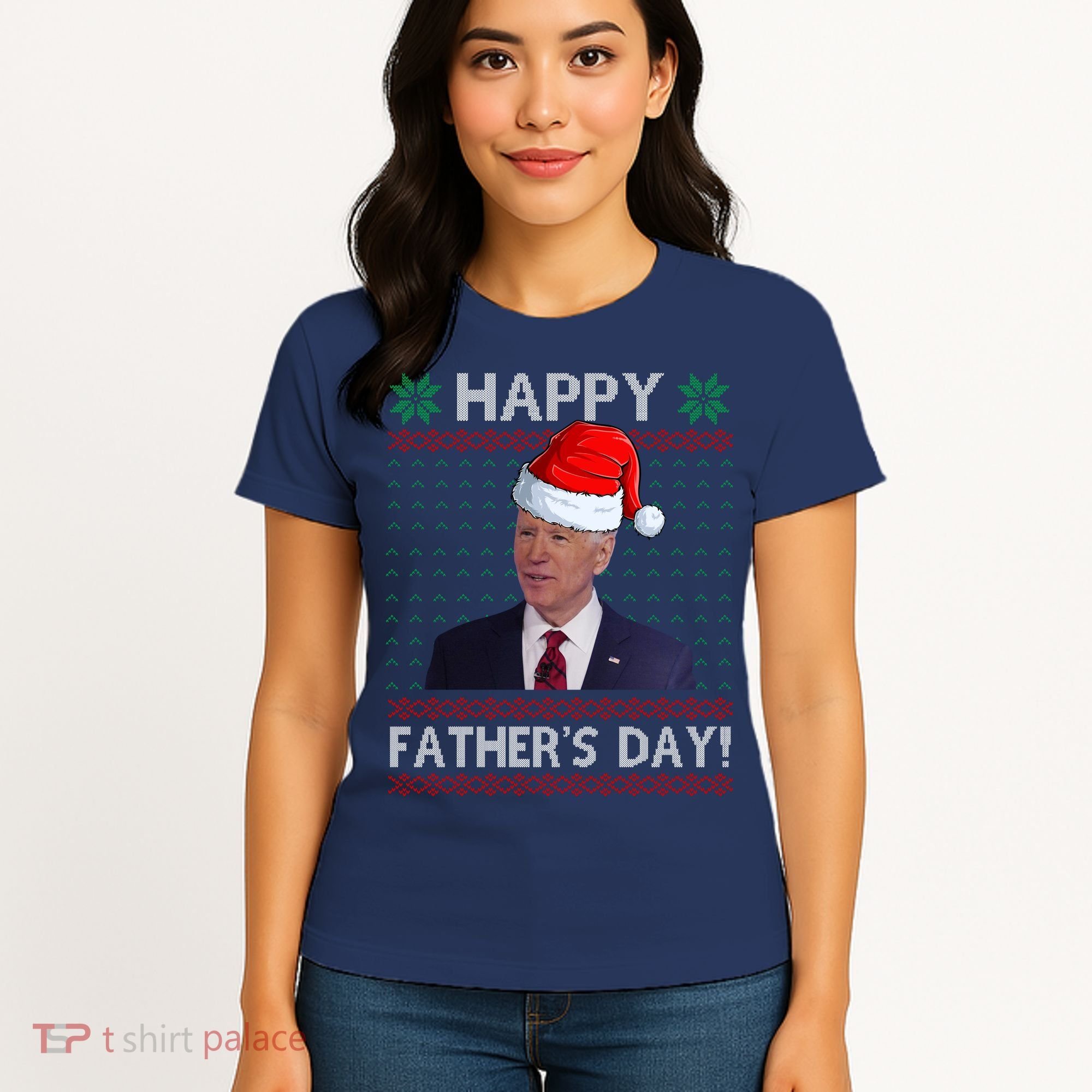 Happy Father's Day Funny Joe Biden Christmas Women's T-Shirt