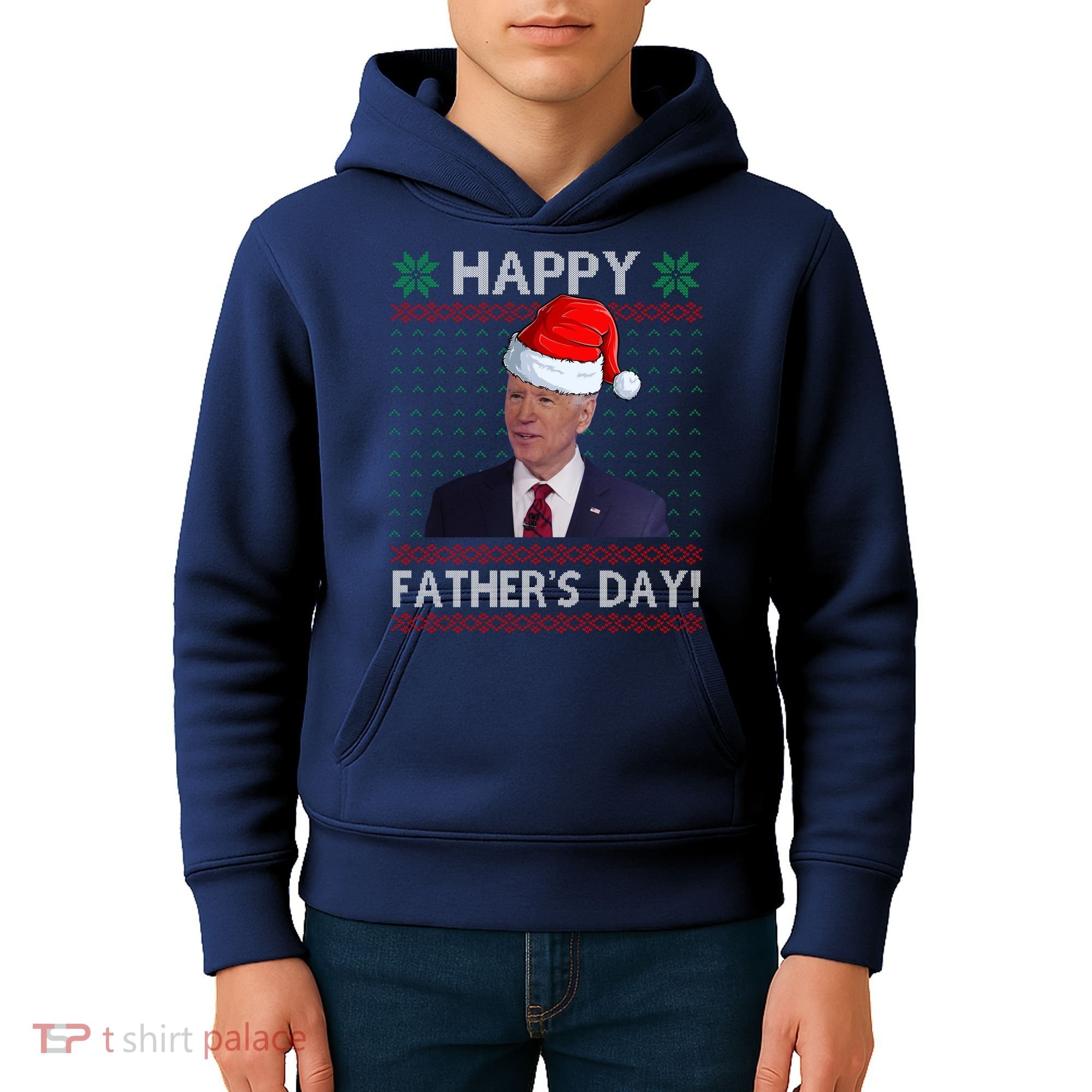 Happy Father's Day Funny Joe Biden Christmas Kids Hoodie