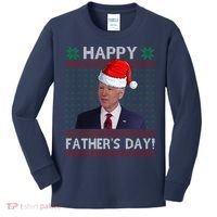 Happy Father's Day Funny Joe Biden Christmas Kids Long Sleeve Shirt thumb 0