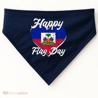 Happy Flag Day 1804 Haiti Haitian Independence USA-Made Doggie Bandana thumb 0