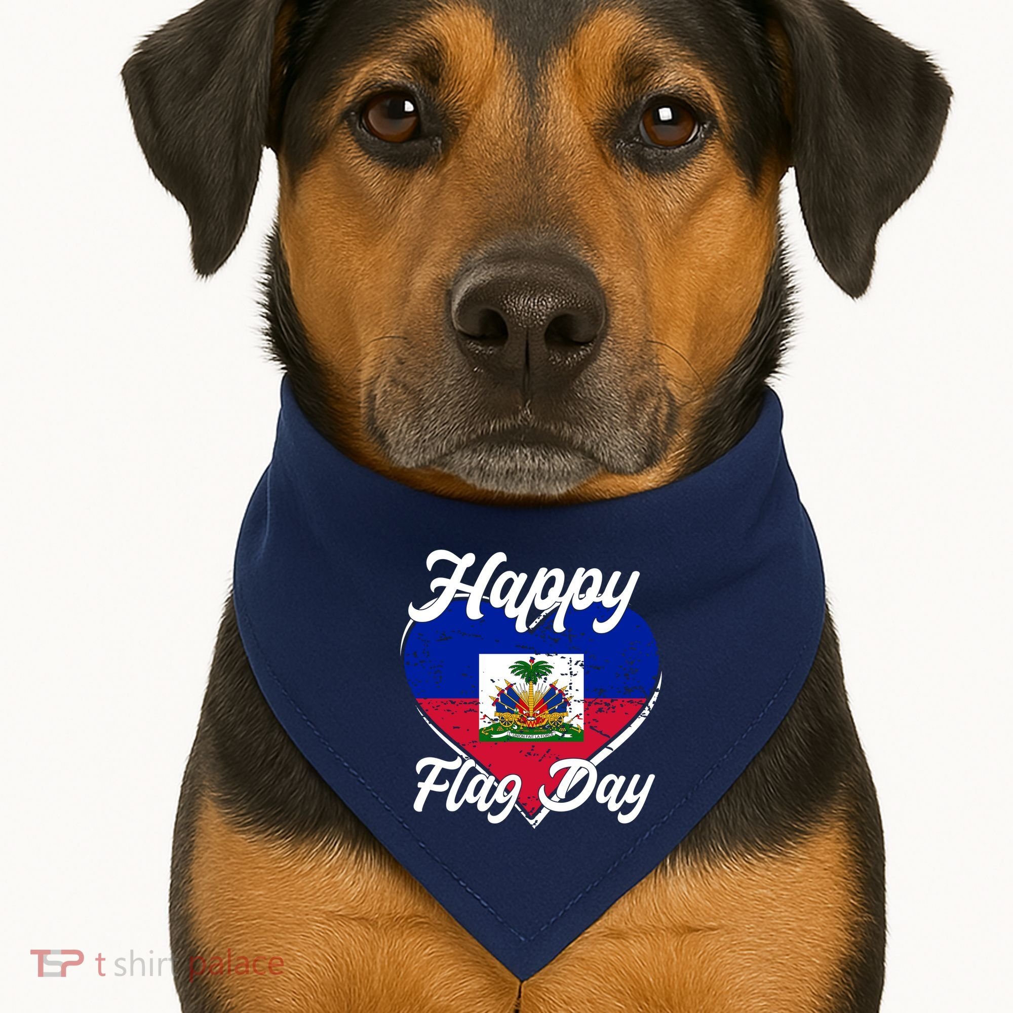 Happy Flag Day 1804 Haiti Haitian Independence USA-Made Doggie Bandana