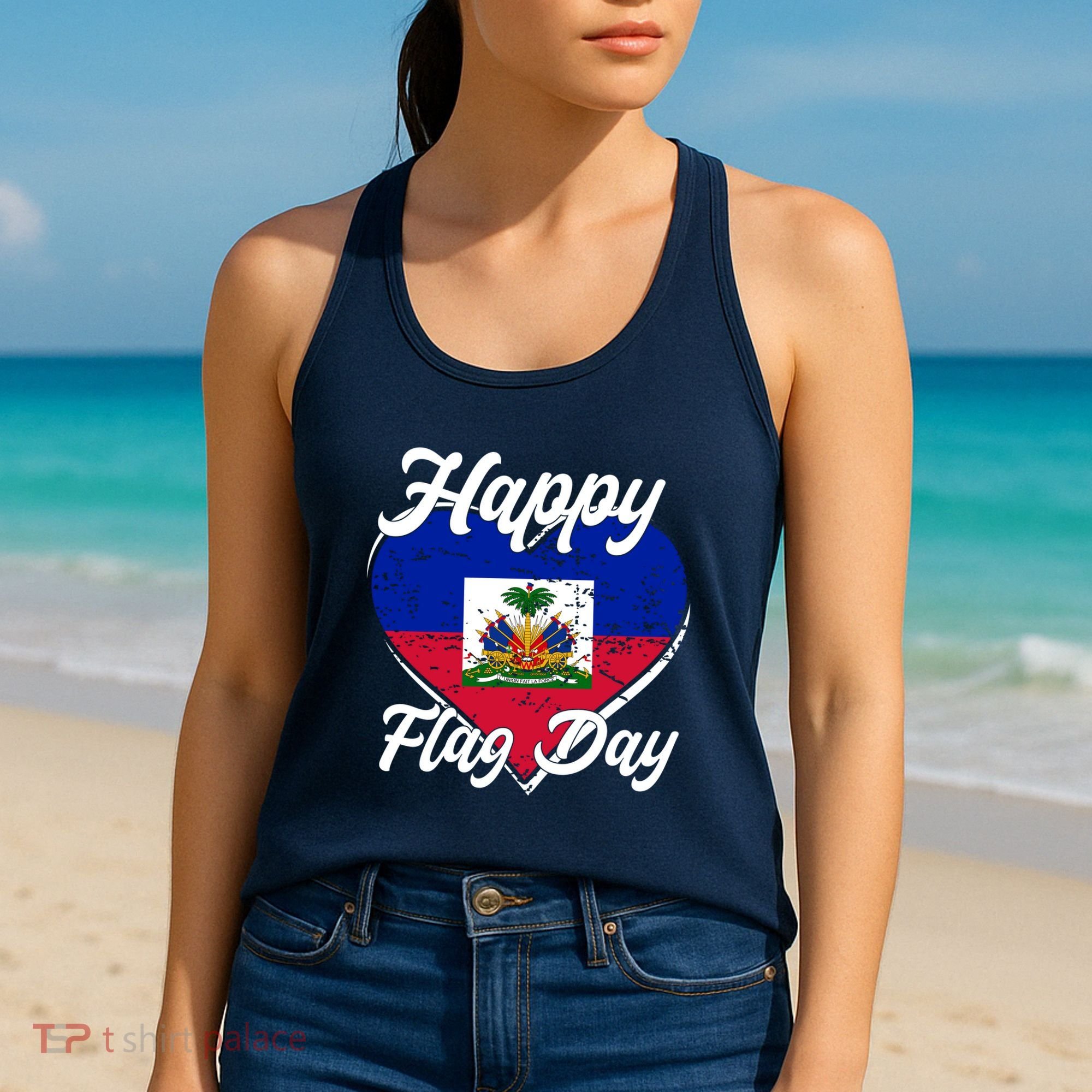 Happy Flag Day 1804 Haiti Haitian Independence Women's Tank Top