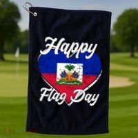 Happy Flag Day 1804 Haiti Haitian Independence Golf Towel thumb 1