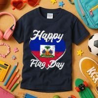 Happy Flag Day 1804 Haiti Haitian Independence Kids T-Shirt thumb 3