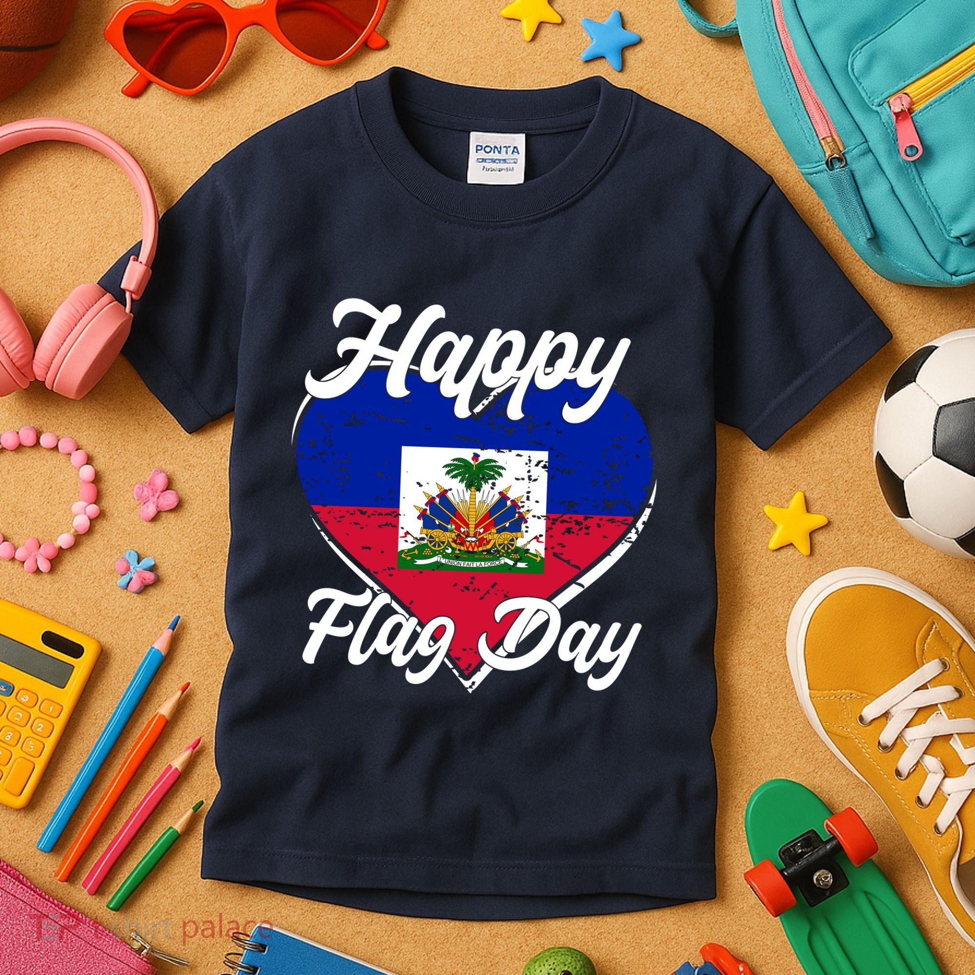 Happy Flag Day 1804 Haiti Haitian Independence Kids T-Shirt