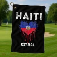 Haiti Flag Day Haitians Flag Pride Golf Towel thumb 1