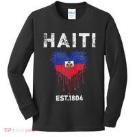Haiti Flag Day Haitians Flag Pride Kids Long Sleeve Shirt thumb 0
