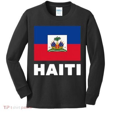 Haitian Flag Day Cool Haiti Flag Pride Kids Long Sleeve Shirt