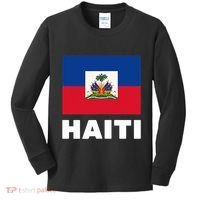 Haitian Flag Day Cool Haiti Flag Pride Kids Long Sleeve Shirt thumb 0