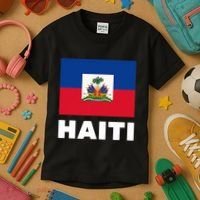 Haitian Flag Day Cool Haiti Flag Pride Kids T-Shirt thumb 3