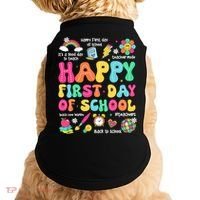 Happy First Day Of School Teacher 1st Back To School Doggie Tank thumb 0