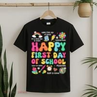 Happy First Day Of School Teacher 1st Back To School T-Shirt thumb 2