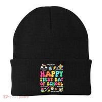 Happy First Day Of School Teacher 1st Back To School Beanie thumb 0