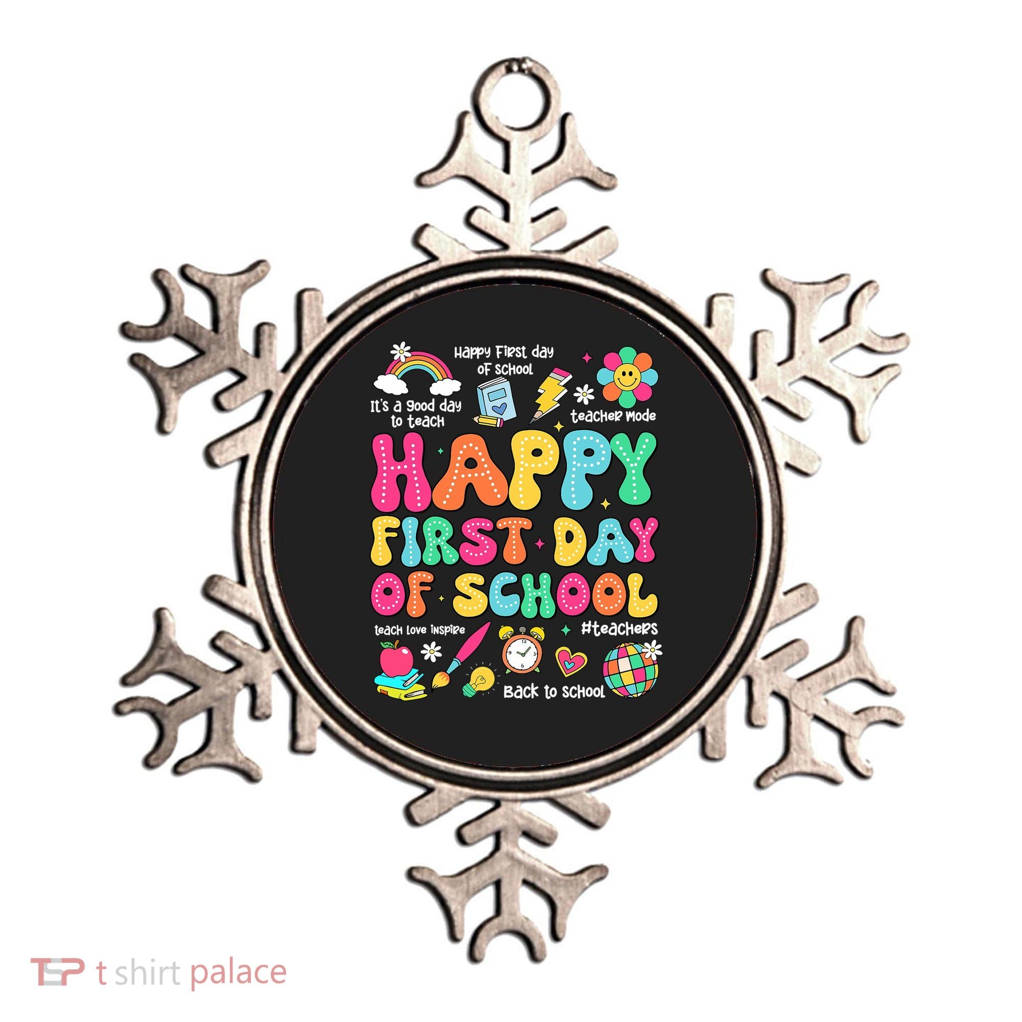 Happy First Day Of School Teacher 1st Back To School Ornament
