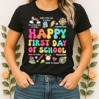 Happy First Day Of School Teacher 1st Back To School Women's T-Shirt thumb 2