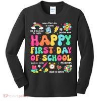 Happy First Day Of School Teacher 1st Back To School Kids Long Sleeve Shirt thumb 0