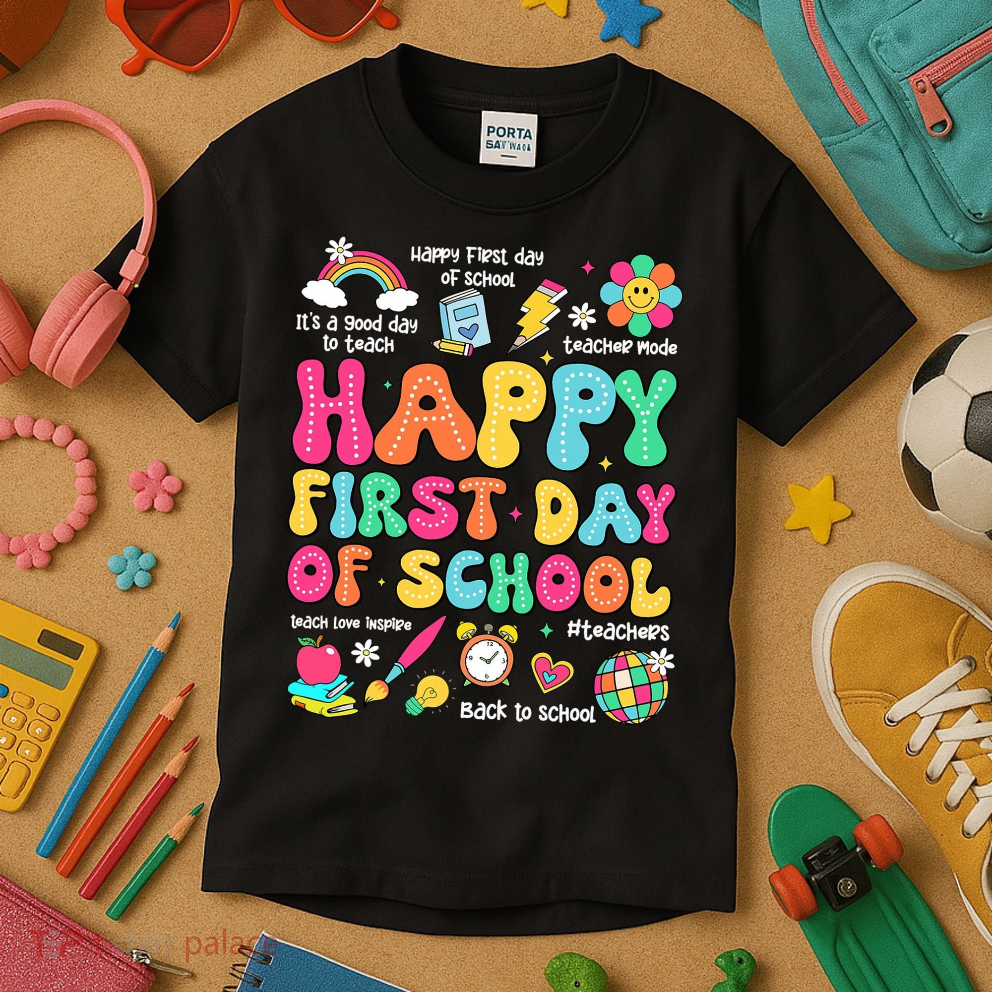 Happy First Day Of School Teacher 1st Back To School Kids T-Shirt