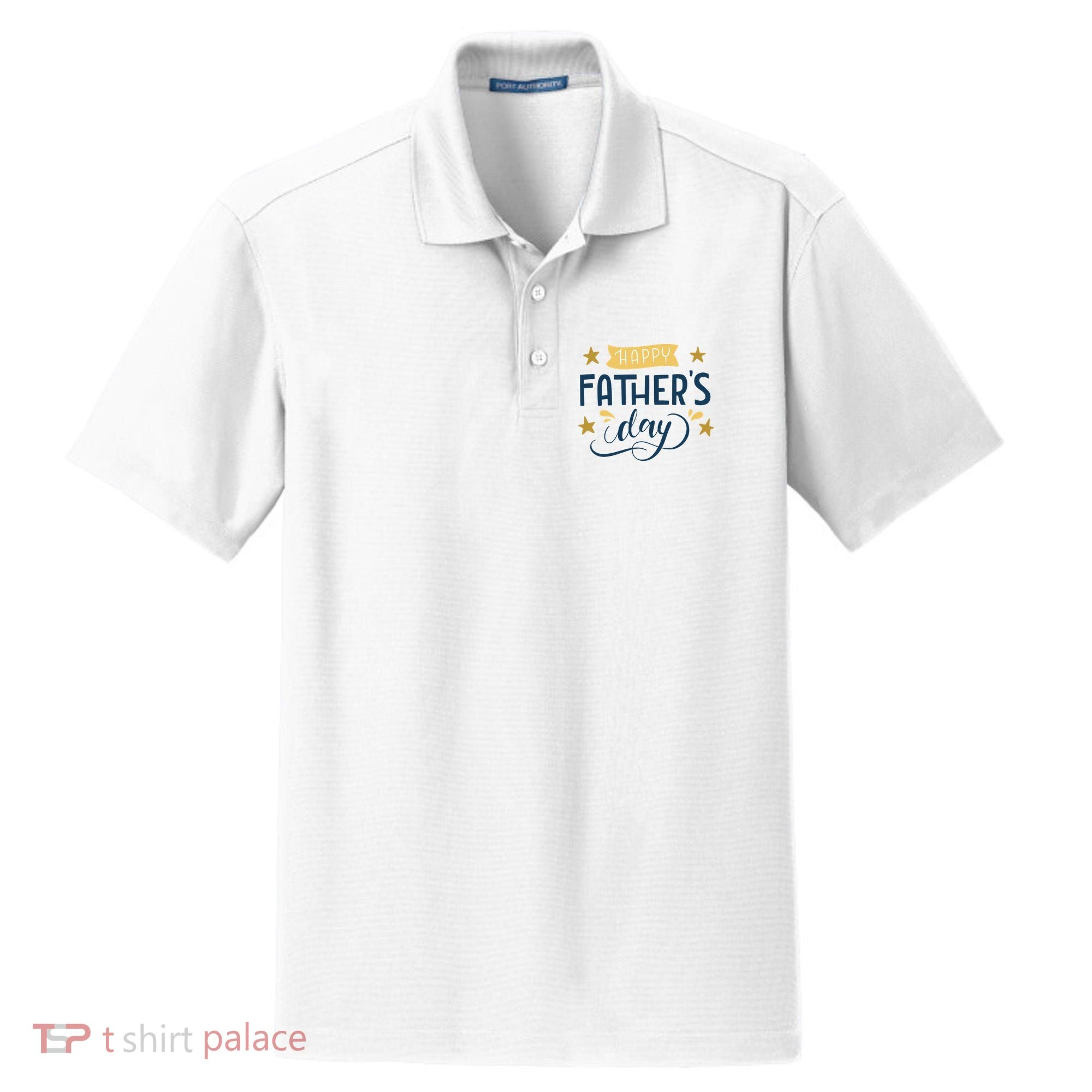 Happy Fathers Day Celebration Gift Dry Zone Grid Polo