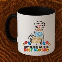Happy Father's Dad To The Best Dog Dad Coffee Mug thumb 2