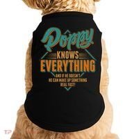 Happy Fathers Day Poppy Knows Everything Doggie Tank thumb 0