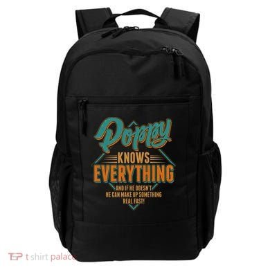 Happy Fathers Day Poppy Knows Everything Backpack
