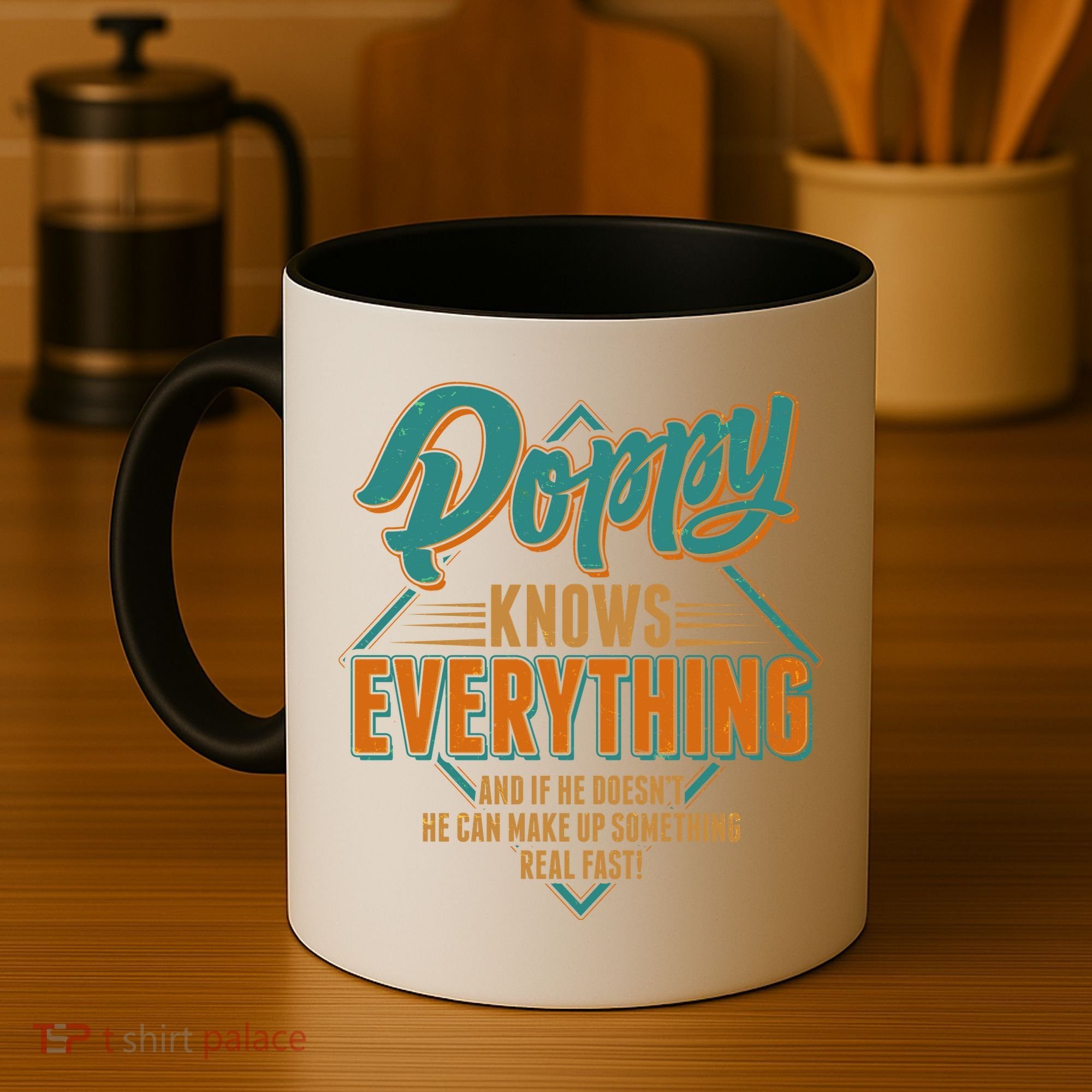 Happy Fathers Day Poppy Knows Everything Coffee Mug