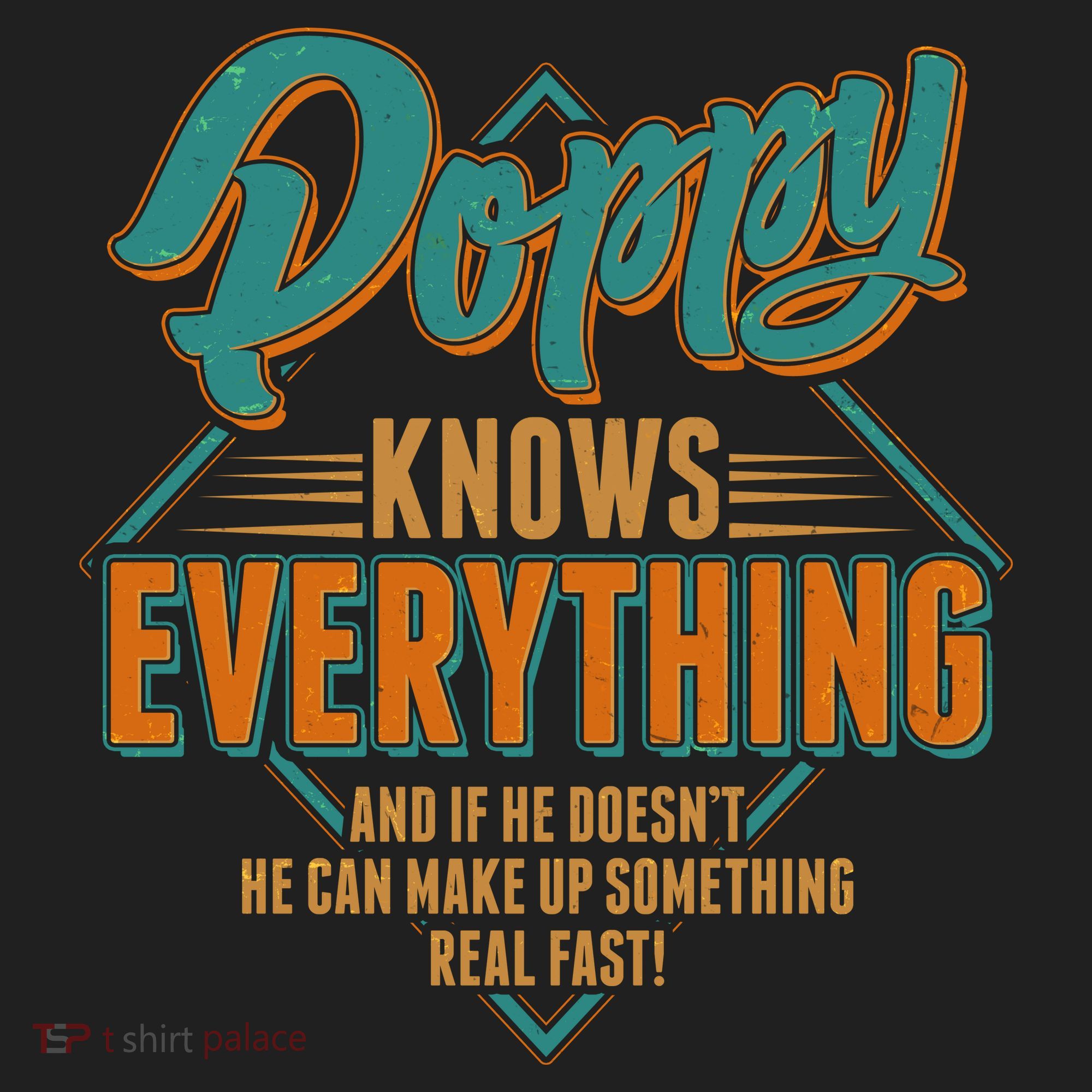 Happy Fathers Day Poppy Knows Everything Golf Towel