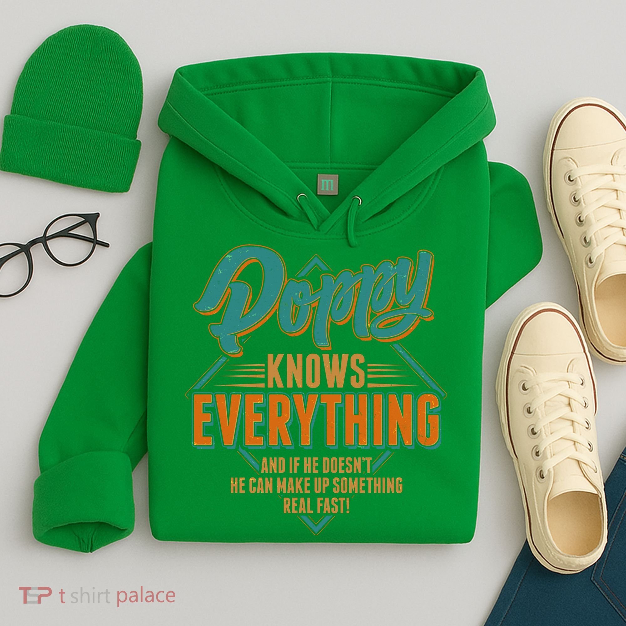 Happy Fathers Day Poppy Knows Everything Hoodie
