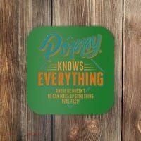 Happy Fathers Day Poppy Knows Everything Coaster thumb 0