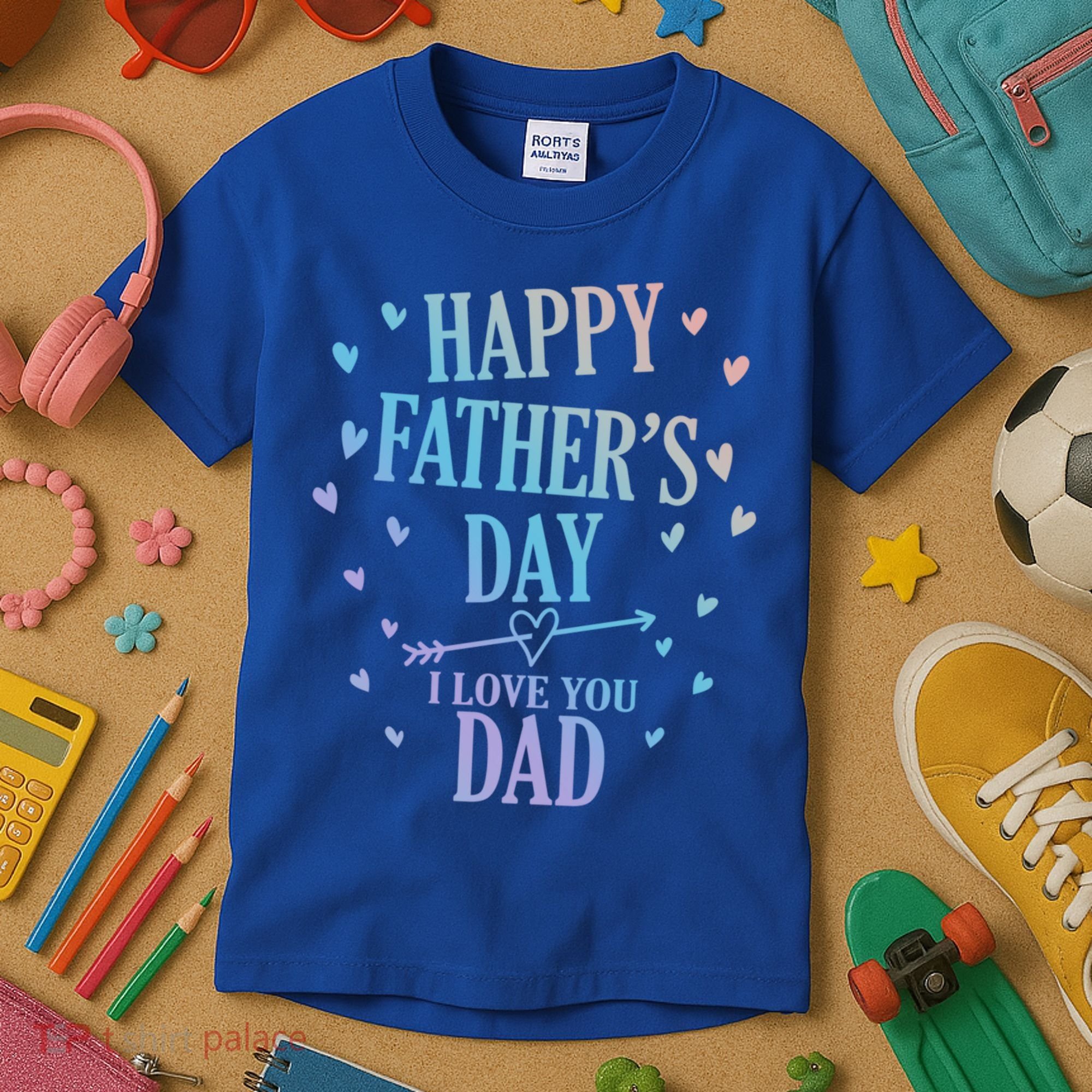 Happy Fathers Day I Love You Dad Papa Gift Kids T-Shirt