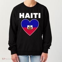 Haitian Flag Day Cool Haiti Flag Heart Pride Women's Sweatshirt thumb 0