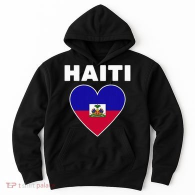 Haitian Flag Day Cool Haiti Flag Heart Pride Hoodie
