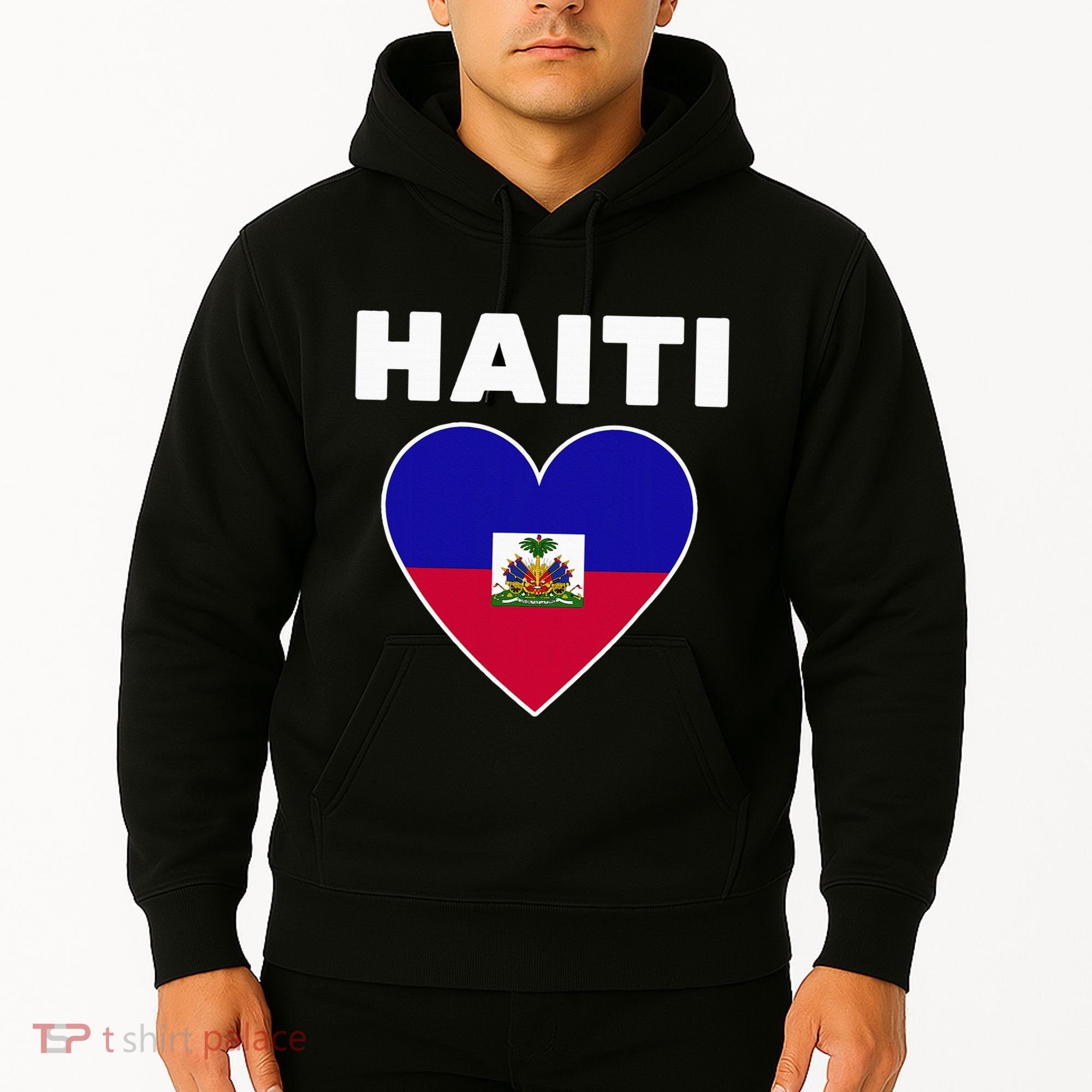 Haitian Flag Day Cool Haiti Flag Heart Pride Hoodie