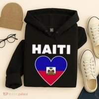 Haitian Flag Day Cool Haiti Flag Heart Pride Hoodie thumb 4