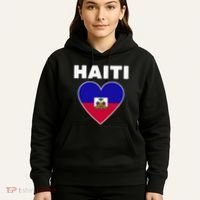Haitian Flag Day Cool Haiti Flag Heart Pride Hoodie thumb 5