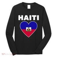 Haitian Flag Day Cool Haiti Flag Heart Pride Long Sleeve Shirt thumb 0