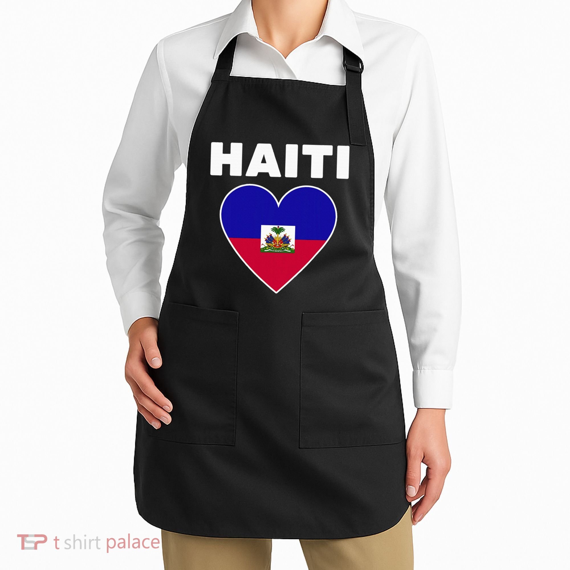 Haitian Flag Day Cool Haiti Flag Heart Pride Apron