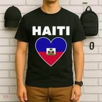 Haitian Flag Day Cool Haiti Flag Heart Pride T-Shirt thumb 6