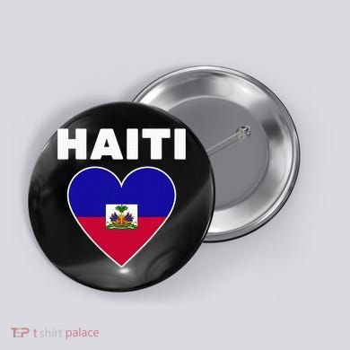 Haitian Flag Day Cool Haiti Flag Heart Pride Button