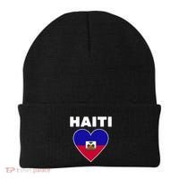 Haitian Flag Day Cool Haiti Flag Heart Pride Beanie thumb 0