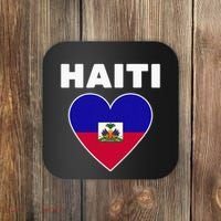Haitian Flag Day Cool Haiti Flag Heart Pride Coaster thumb 0