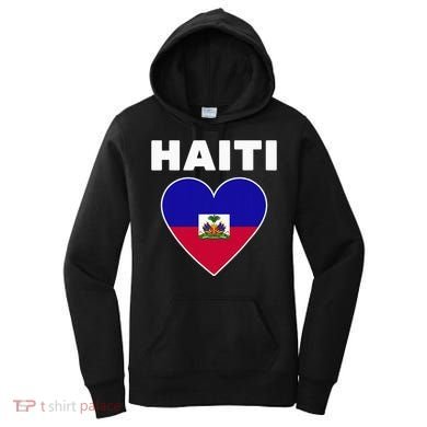 Haitian Flag Day Cool Haiti Flag Heart Pride Women's Hoodie