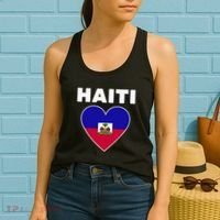 Haitian Flag Day Cool Haiti Flag Heart Pride Women's Tank Top thumb 2