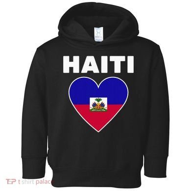 Haitian Flag Day Cool Haiti Flag Heart Pride Toddler Hoodie