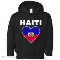 Haitian Flag Day Cool Haiti Flag Heart Pride Toddler Hoodie thumb 0